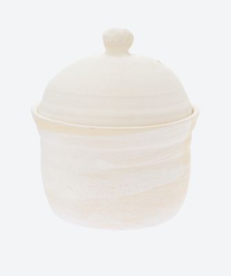 ＜田宮 亜紀＞土鍋　（白刷毛目）