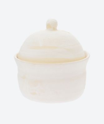 ＜田宮 亜紀＞土鍋　（白刷毛目）