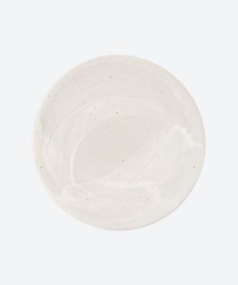 ＜田宮 亜紀＞平皿（白刷毛目）
