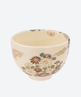 色絵　菊花　茶碗　