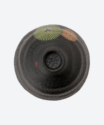 硝胎漆器抹茶碗　銀地　唐松蒔絵