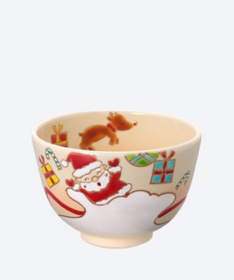 ＜加藤起楽＞色絵　クリスマスプレゼント　茶碗
