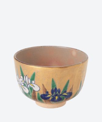 金泥　菖蒲　茶碗