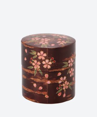 ＜佐々木麗峰＞桜木地　桜花蒔絵　中次
