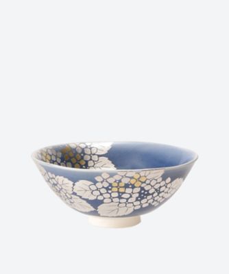 ＜新井京華＞青釉　金銀彩　紫陽花　茶碗