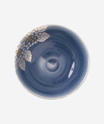 青釉　金銀彩　紫陽花　茶碗