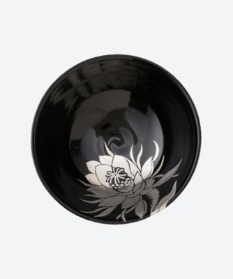 黒釉　月下美人　平茶碗