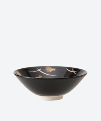黒釉　蛍平茶碗