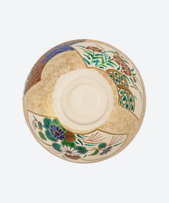 金砂子　扇面　平茶碗