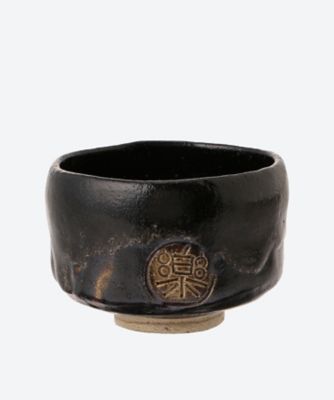 ＜佐々木昭楽＞弘入春の雪うつし　黒茶碗　