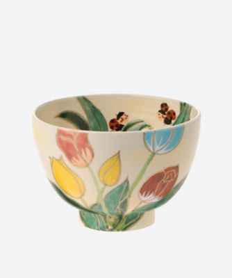 ＜加藤永山＞色絵　チューリップ　茶碗