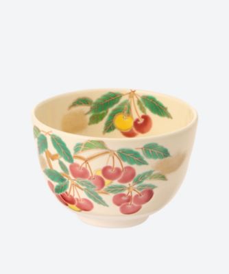 ＜加藤起楽＞色絵　さくらんぼ　茶碗