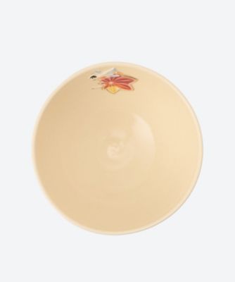 浮彫　紅葉に山雀　茶碗