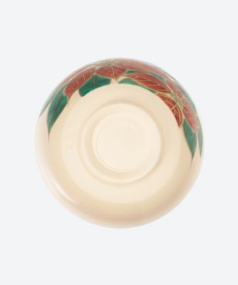 色絵　ポインセチア　茶碗