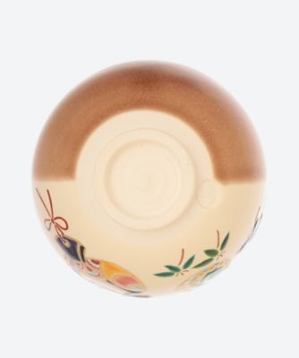 掛分色絵　干支玩具　茶碗
