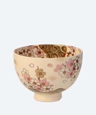 仁清写　桜流水　茶碗
