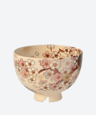 仁清写　桜流水　茶碗