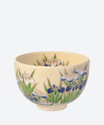 ＜杉田祥平＞色絵　燕子花ノ画　茶碗