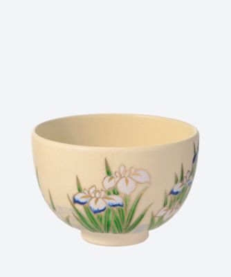 色絵　燕子花ノ画　茶碗