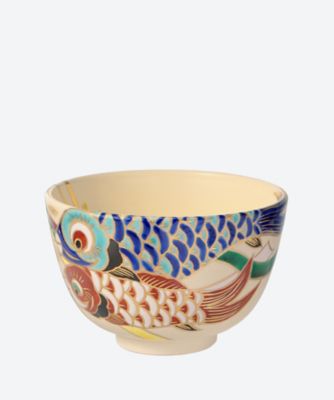 ＜今岡都＞色絵　鯉のぼり　茶碗