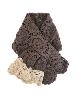 NIIGATA 越品/ニイガタ エッピン 五泉之田中刺繍 差し込みショートマフラー 万華鏡柄 ブラウン×ライトブラウン スカーフ・ショール【三越伊勢丹/公式】