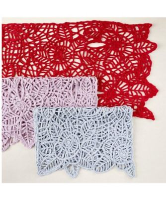 【越品】五泉之田中刺繍　シルク雪椿柄ショートストール