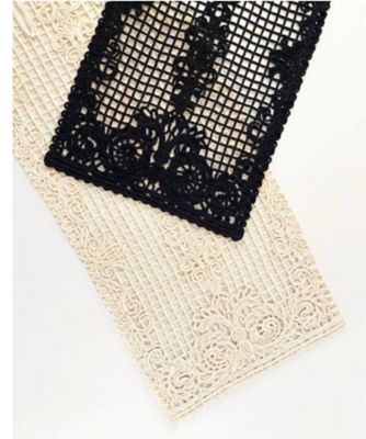 【越品】五泉之田中刺繍　シルクアラベスク柄ショートストール