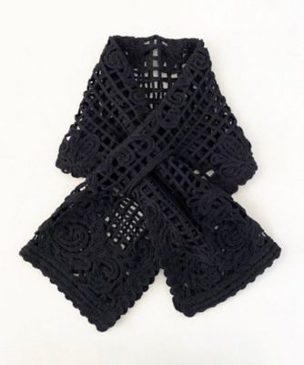 越品】五泉之田中刺繍 シルクアラベスク柄ショートストール