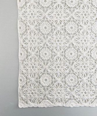越品】五泉之田中刺繍 シルクレトロレース柄ショートストール