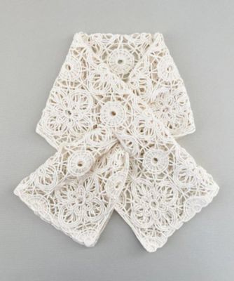 越品】五泉之田中刺繍 シルクレトロレース柄ショートストール