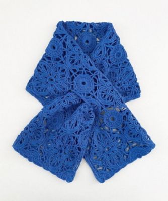 越品】五泉之田中刺繍 シルクレトロレース柄ショートストール