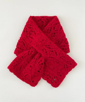 NIIGATA 越品/ニイガタ エッピン 五泉之田中刺繍 差し込みショートマフラー ダマスク柄 レッド スカーフ・ショール【三越伊勢丹/公式】