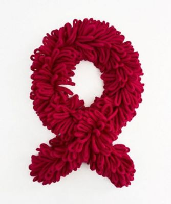 NIIGATA 越品/ニイガタ エッピン 五泉之田中刺繍 コモンドールウールショートマフラー チェリーレッド スカーフ・ショール【三越伊勢丹/公式】