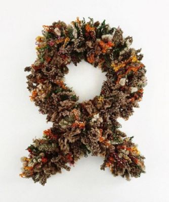 NIIGATA 越品/ニイガタ エッピン 五泉之田中刺繍 パーティカラーウール混ショートマフラー ブラウン スカーフ・ショール【三越伊勢丹/公式】