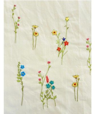 【越品】五泉之田中刺繍　フラワー刺繍ストール