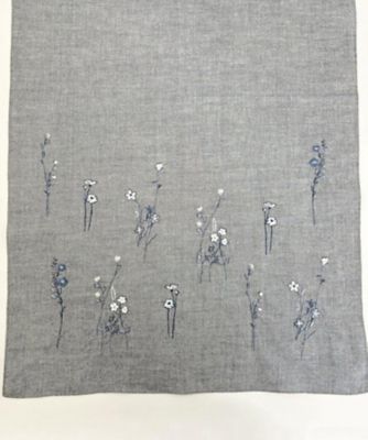 【越品】五泉之田中刺繍　フラワー刺繍ストール