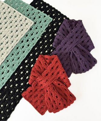 ＜NIIGATA 越品＞【越品】五泉之田中刺繍　もくもく柄ショートマフラー