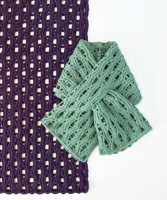 越品】五泉之田中刺繍 もくもく柄ショートマフラー | NIIGATA 越品