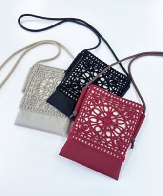 越品】五泉之田中刺繍 cooderia コード刺繍モチーフサコッシュ