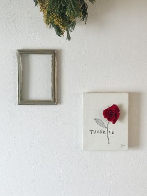 レターフラワー　（ＴＨＡＮＫ　ＹＯＵ／ローズレッド）Ｆ３号