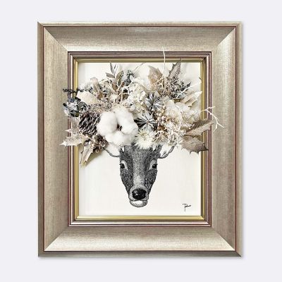 ＜PACOS＞ホーリーレターフラワー（トナカイ／ホワイト）Ｆ３号