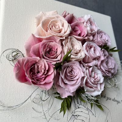 レターフラワー（ＴＨＡＮＫ　ＹＯＵ　ＡＬＷＡＹＳ／ローズピンクグラデーション）Ｆ３号