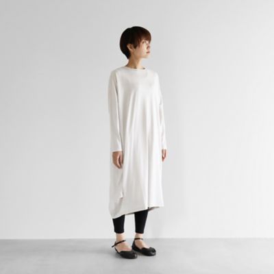 ＜HUIS＞ＳＵＶＩＮ　ＣＯＴＴＯＮ長袖コクーンワンピース（グレージュ）【レディス】