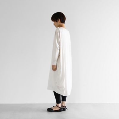 ＳＵＶＩＮ　ＣＯＴＴＯＮ長袖コクーンワンピース（グレージュ）【レディス】