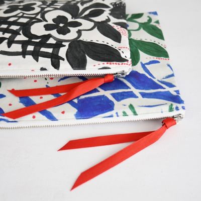 フラットポーチＬ　‘Ｈｏｍｅｍａｄｅ　ｐａｔｃｈｗｏｒｋ’