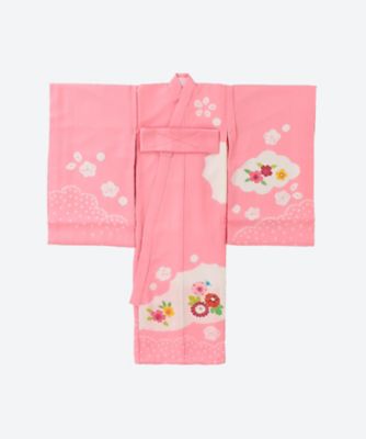女児　お宮参り着　ピンク・鞠