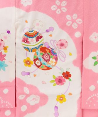 女児　お宮参り着　ピンク・鞠