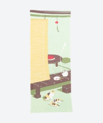 飾り手ぬぐい　ねこ　縁側