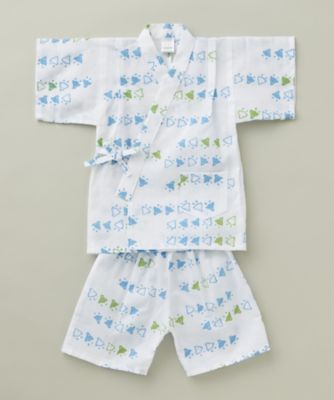 戸田屋商店/トダヤショウテン 子ども甚平　並び千鳥ブルー　９０・１００