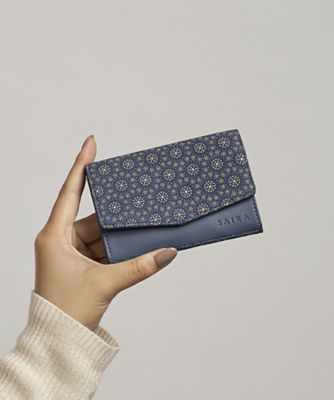 印伝の山本/インデンノヤマモト SAIKA カードケース kanoko ネイビー 伝統衣装小物【三越伊勢丹/公式】